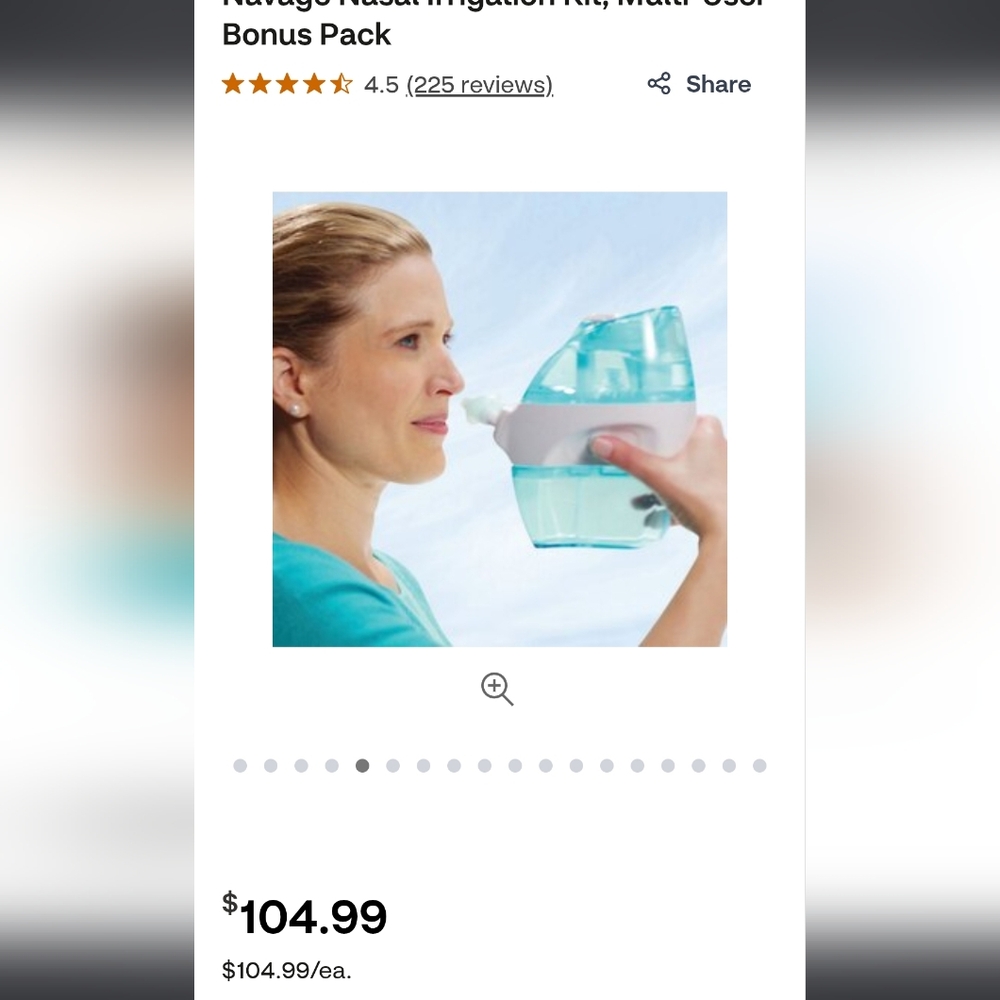 New Never Used-Nasal Care Saline Nasal Irrigation Kit - Teal Bonus 30 tablets. - Picture 3 of 7